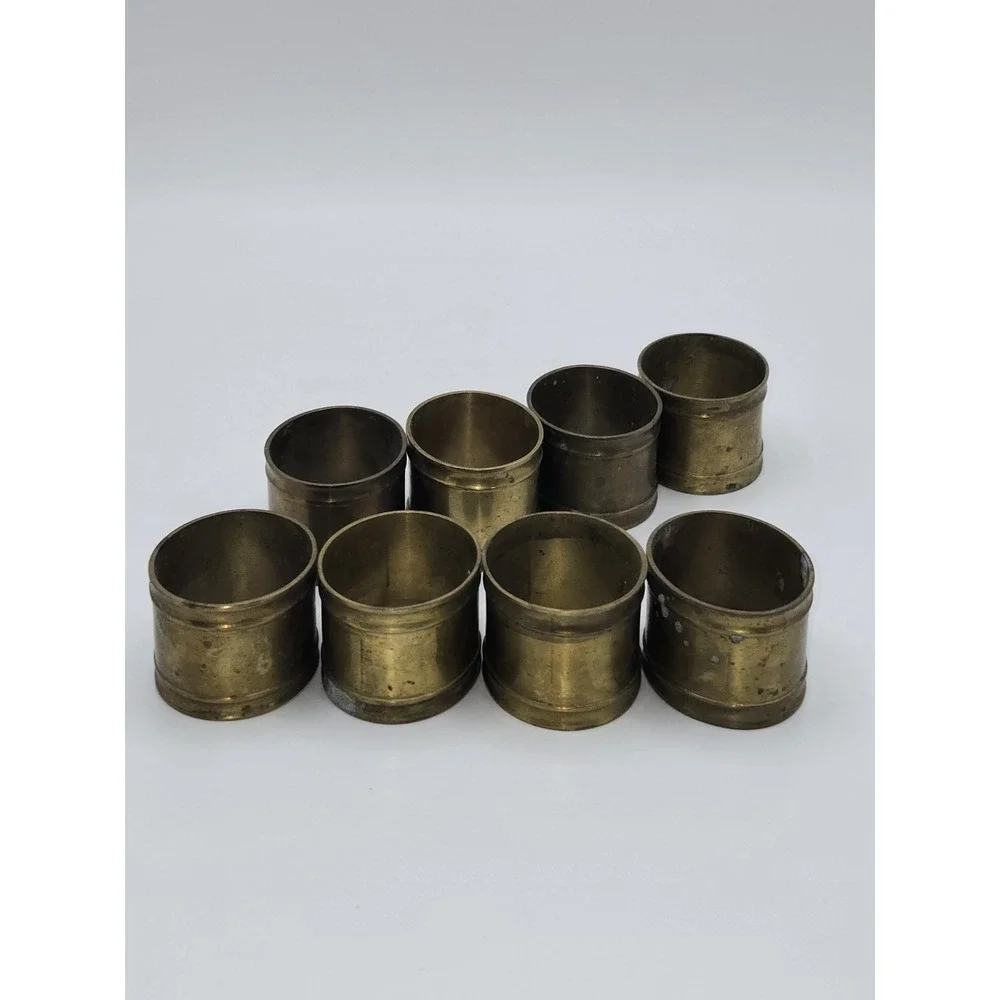 Vintage Brass Napkin Rings Set of 8 Minimalist‎ Mid Century Table Decor